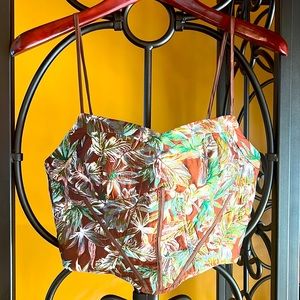 ✈️ CIDER Wet and Wild Tropical Leaf Corset